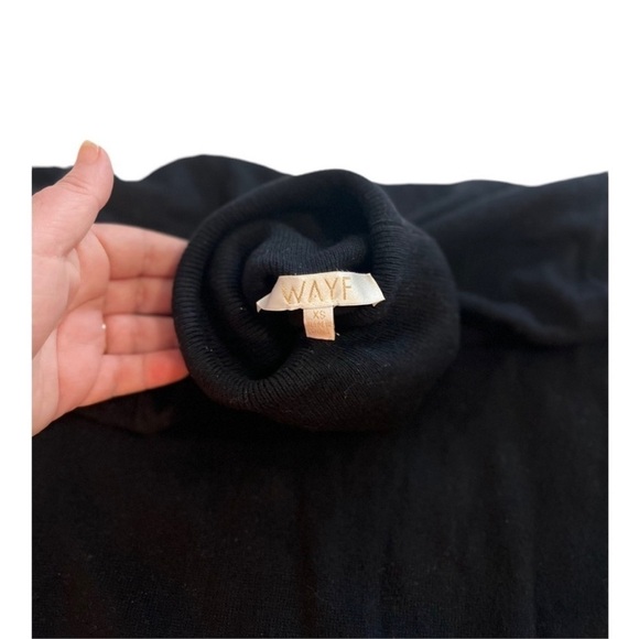 WAYF Black Wool Blend Turtleneck Mini Sweater Dress Size Small - Picture 5 of 11
